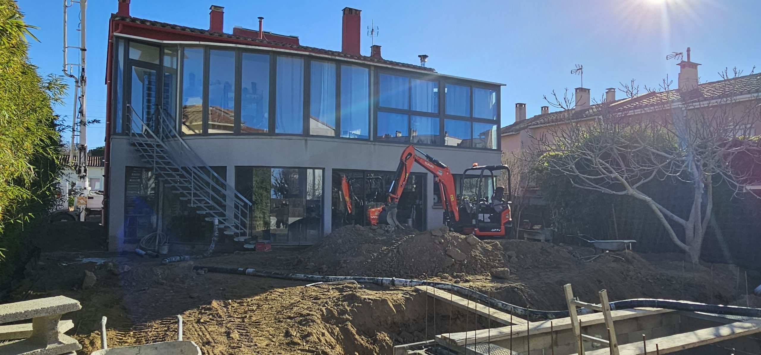 Piscine en construction