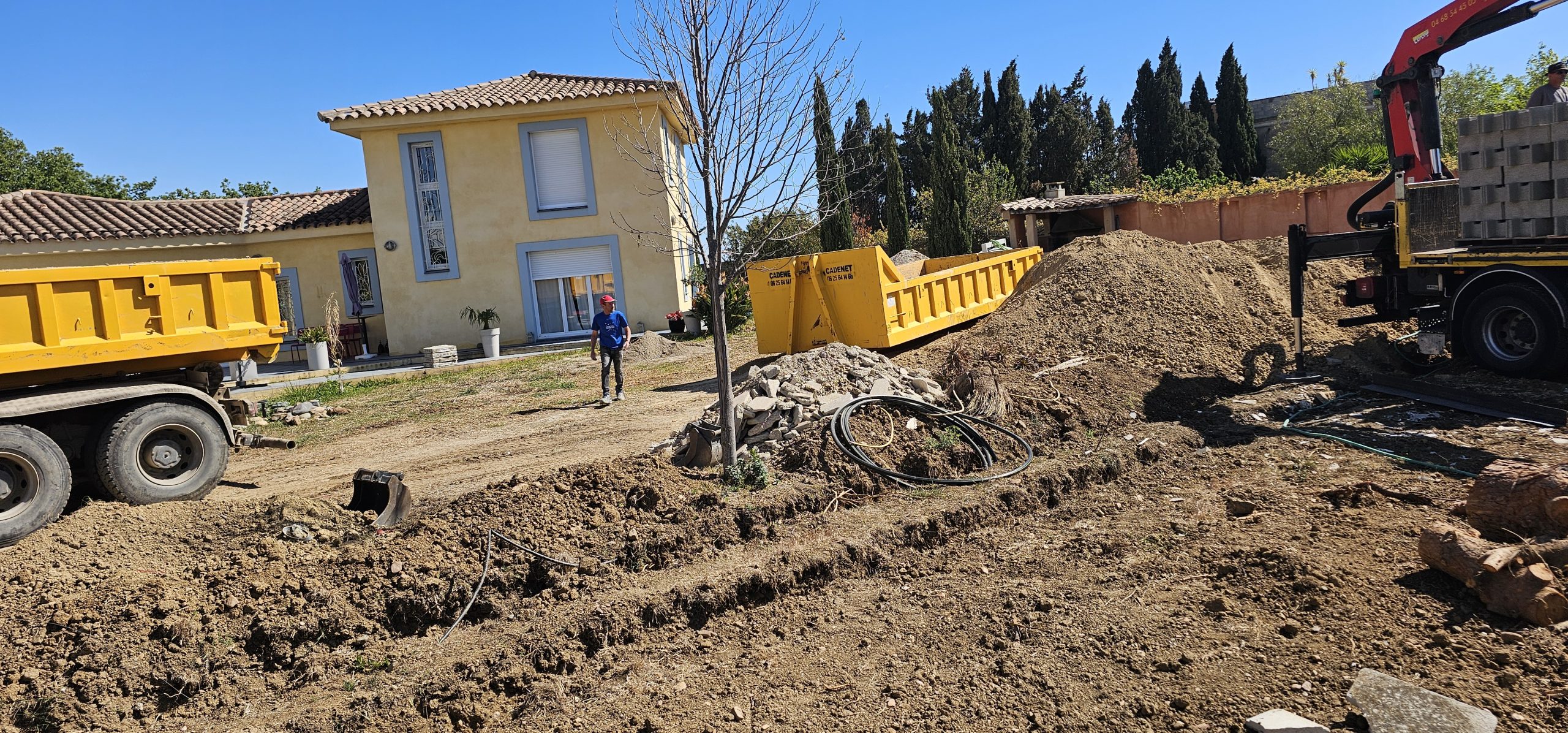 Pose des benne a gravats pour évacuation